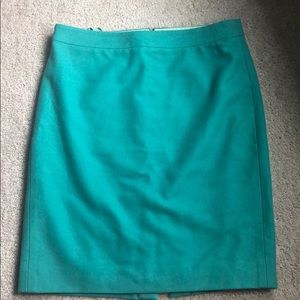 Green j crew pencil skirt
